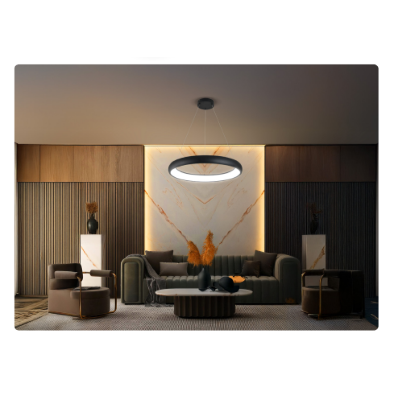 Підвісна світлодіодна люстра Horoz Electric ESSENCE 30W 4000K чорна