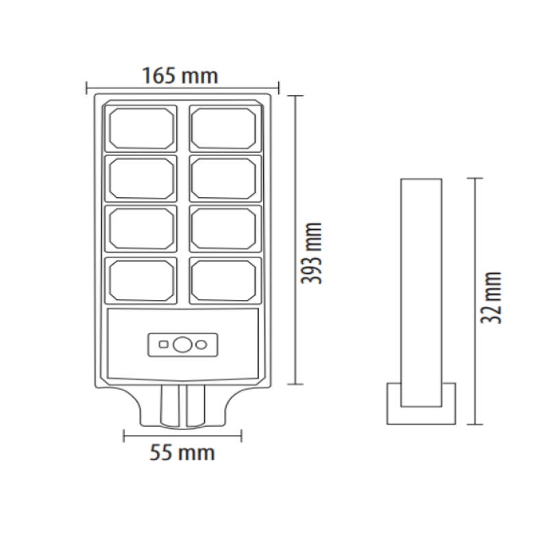 Вуличний консольний LED світильник на сонячній батареї з датчиком руху COMPACT PRO-40 074-010-1040