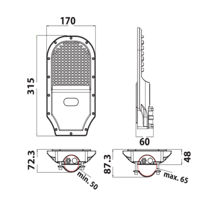 Консольний вуличний світлодіодний світильник ORLANDO PRO -30 30W  074-005-1030