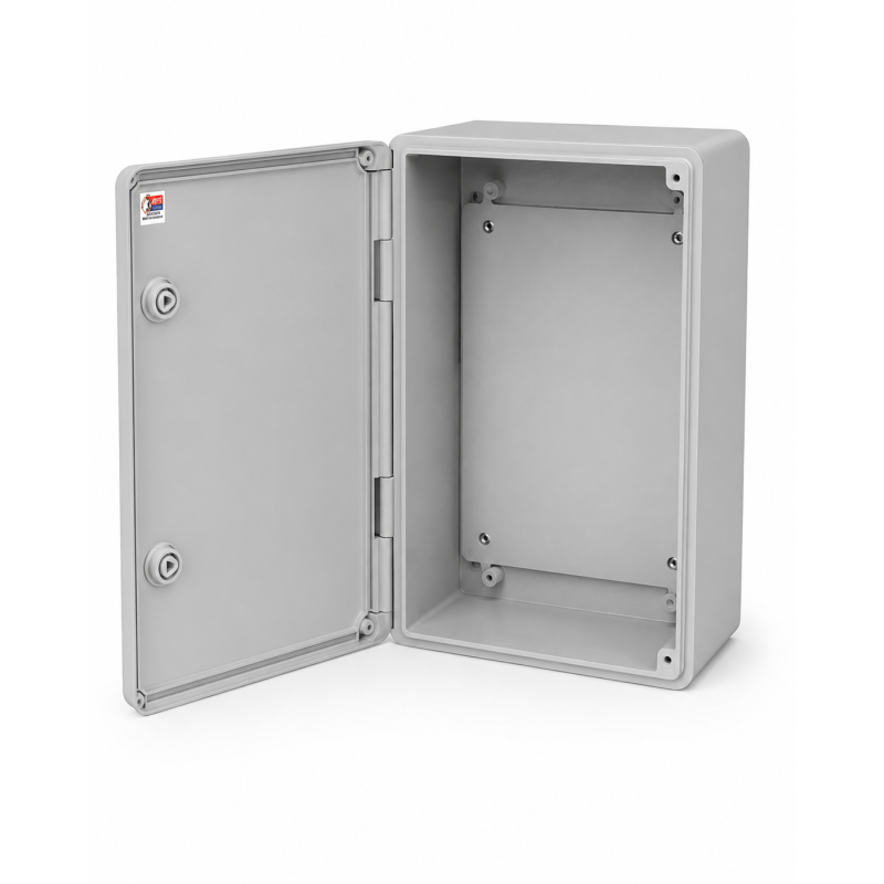 Бокс монтажний пластиковий 200×300×130 мм IP65 сірий 601-000-001-A130